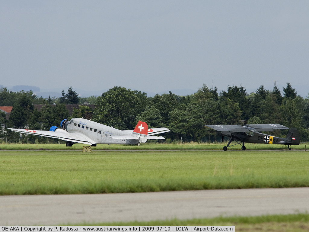 OE-AKA, 1942 Fieseler S-14B Storch (Fi-156C-3) C/N 3814, Fieseler Storch and Ju 52 HB-HOT at one picture!