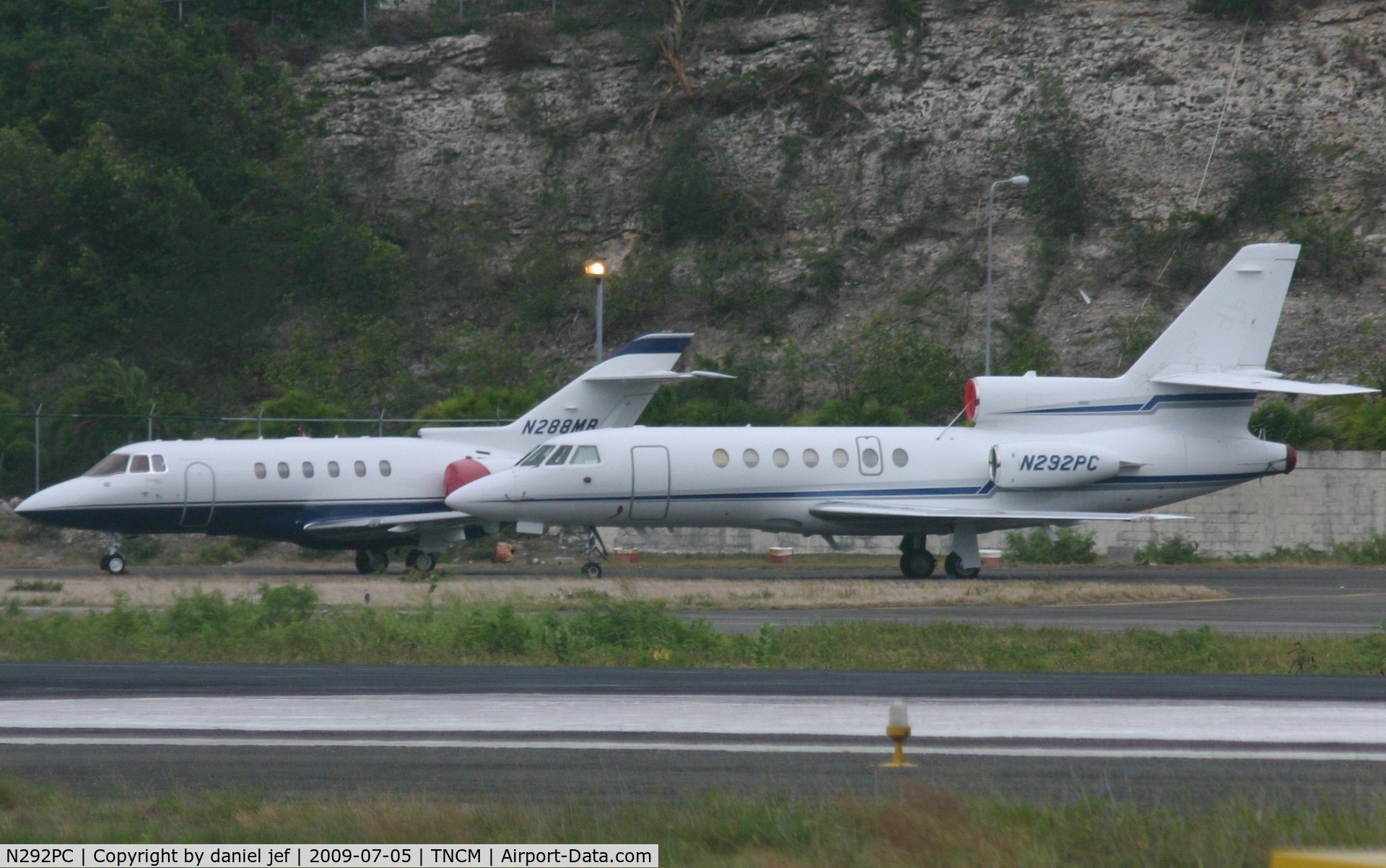 N292PC, 1982 Dassault Falcon 50 C/N 99, park at the cargo ramp