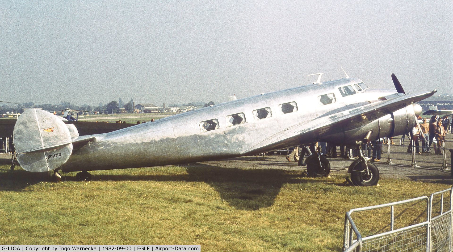 G-LIOA, Lockheed Electra 10-A C/N 1037, Lockheed 10 A Electra at Farnborough International 1982
