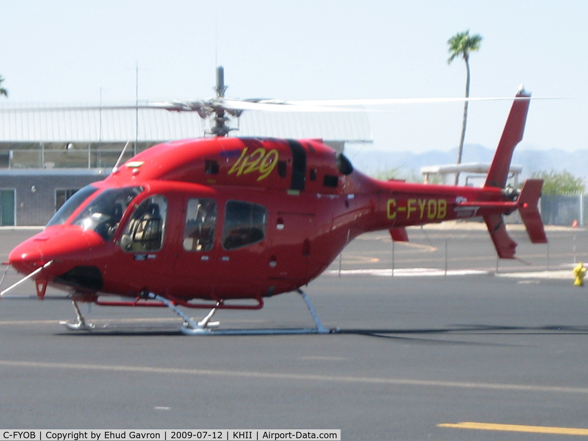 C-FYOB, 2008 Bell 429 GlobalRanger C/N 57002, Bell 429 at KHII doing high temperature testing