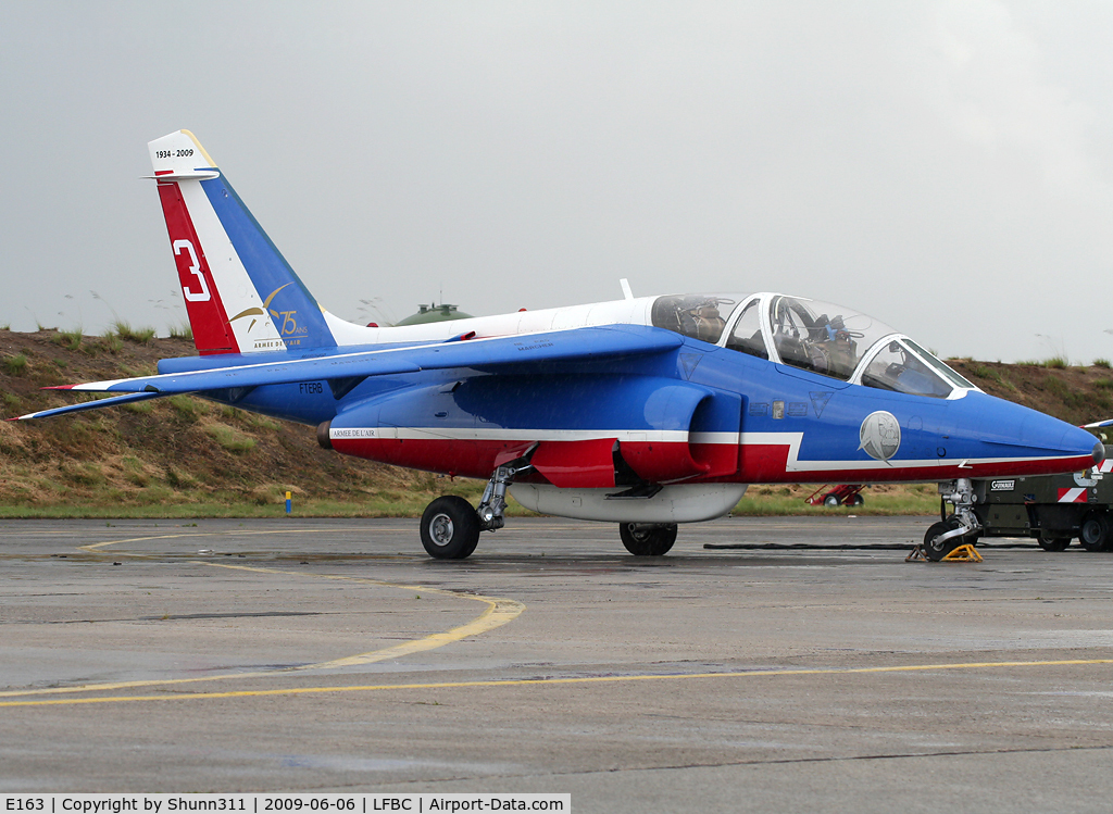 E163, Dassault-Dornier Alpha Jet E C/N E163, Used as a demo during LFBC Airshow 2009... New logo on tail