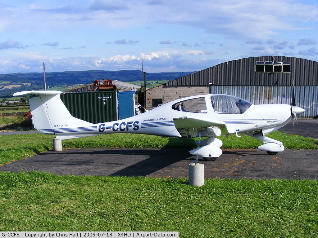 G-CCFS, 2003 Diamond DA-40D Diamond Star C/N D4.034, at Crosland Moor Airfield