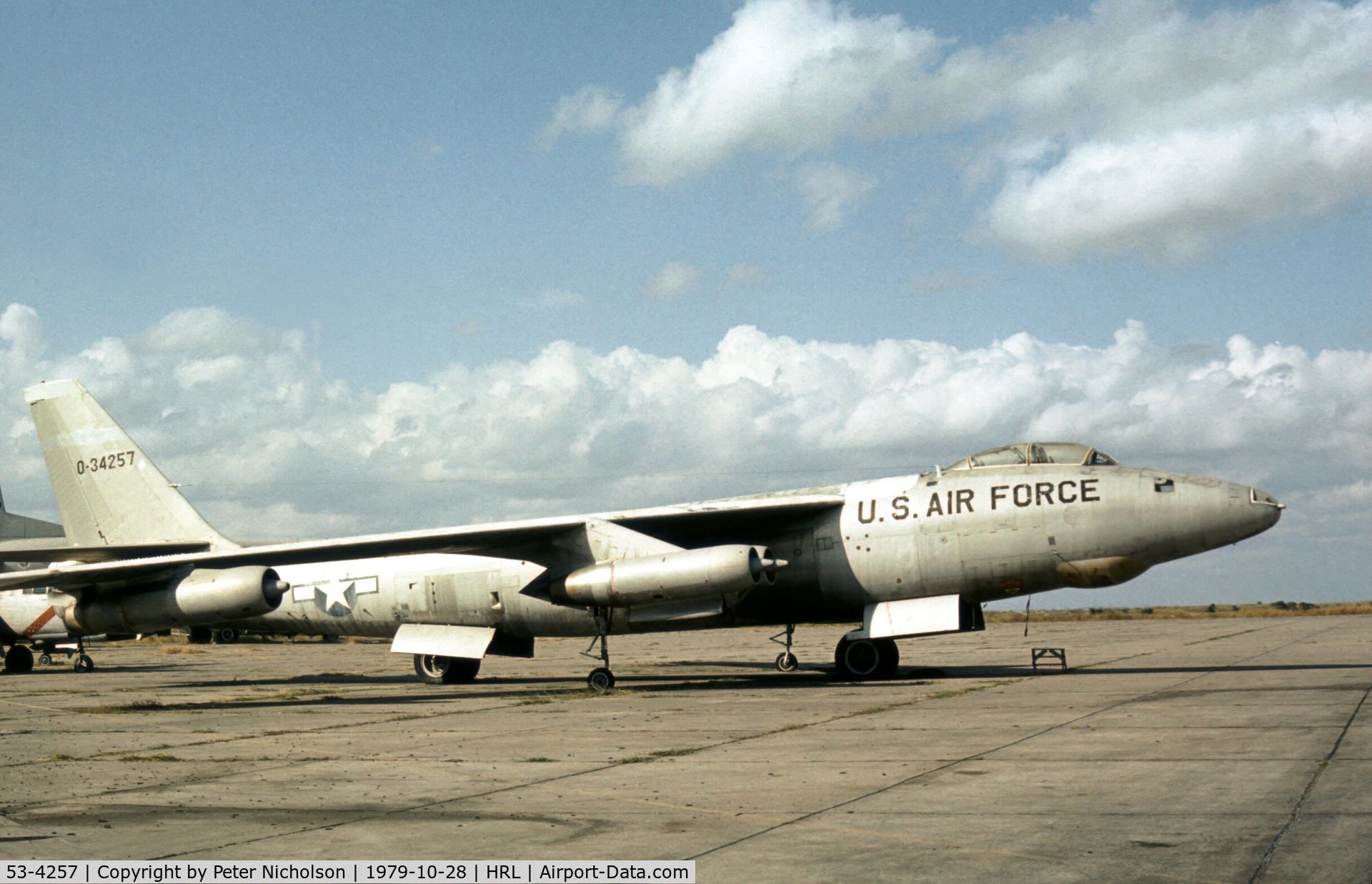 53-4257, 1953 Boeing RB-47E-45-BW Stratojet C/N 4501281, RB-47E Stratojet on display at the Confederate Air Force's Harlingen base in October 1979.