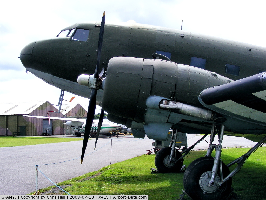 G-AMYJ, 1944 Douglas DC-3C-R-1830-90C (C-47B) C/N 15968/32716, The aircraft was donated to the museum by Air Atlantique in December 2001 and is being restored in the appropriate RAF colour scheme