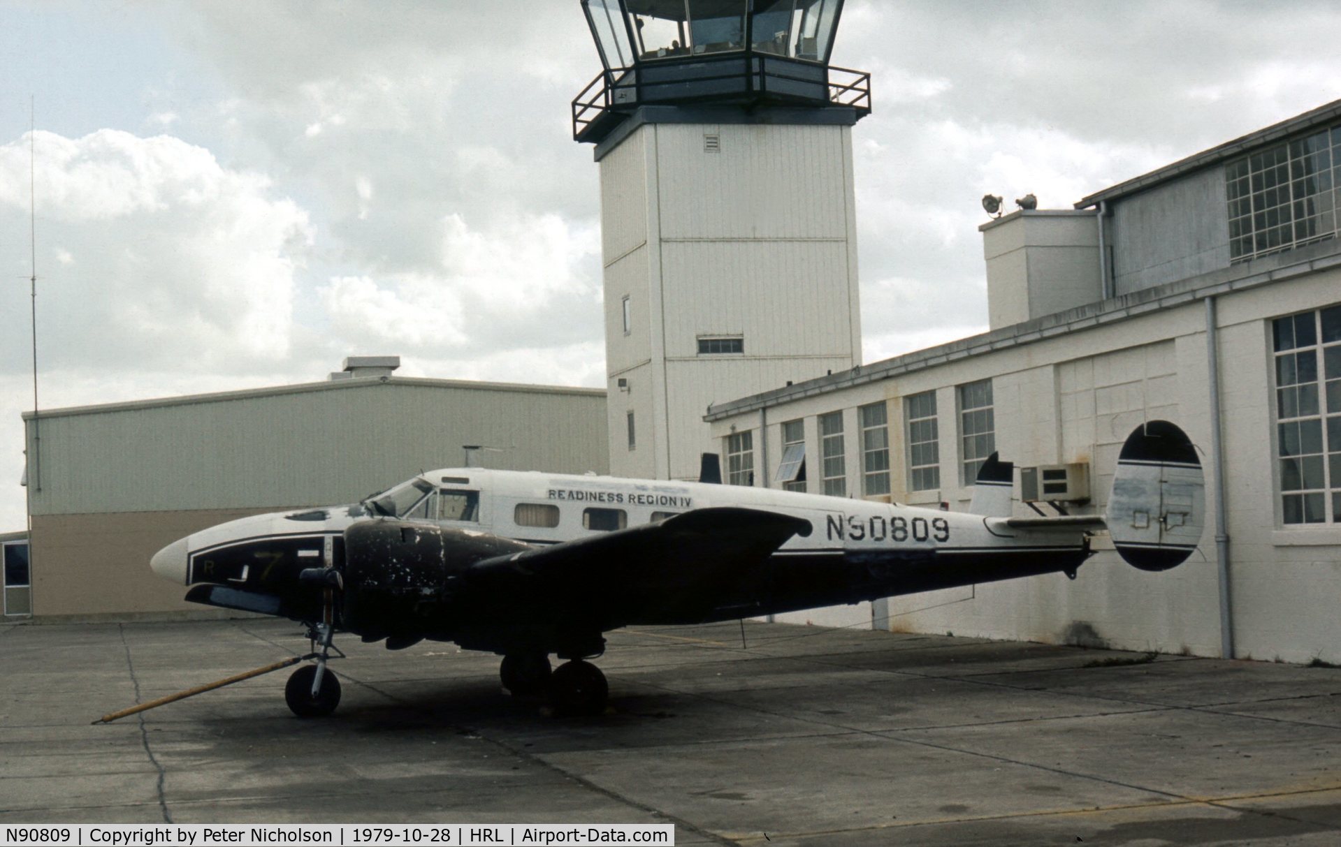 N90809, Beech C-45J C/N 4423829, This Expeditor remained displayed at the Confederate Air Force's Harlingen base in October 1979.