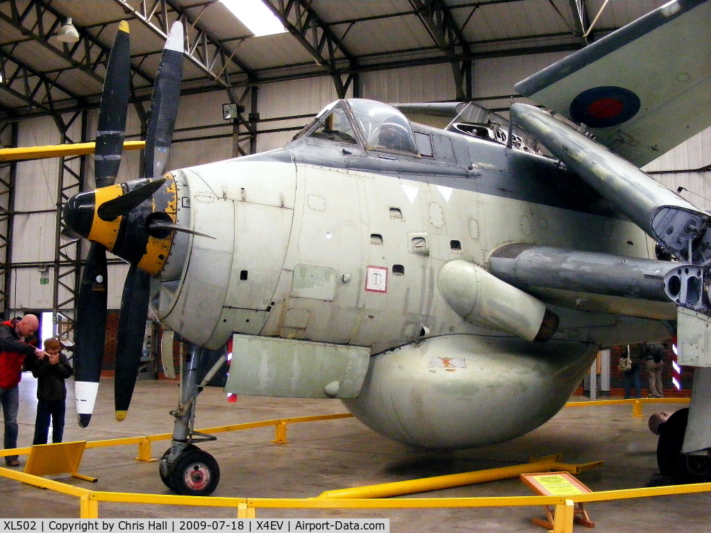 XL502, 1961 Fairey Gannet AEW.3 C/N F9461, The Museum's aircraft, previously at Sandtoft, Lincolnshire, was the last Gannet in service with No 849 Squadron and the last Gannet to display at air shows