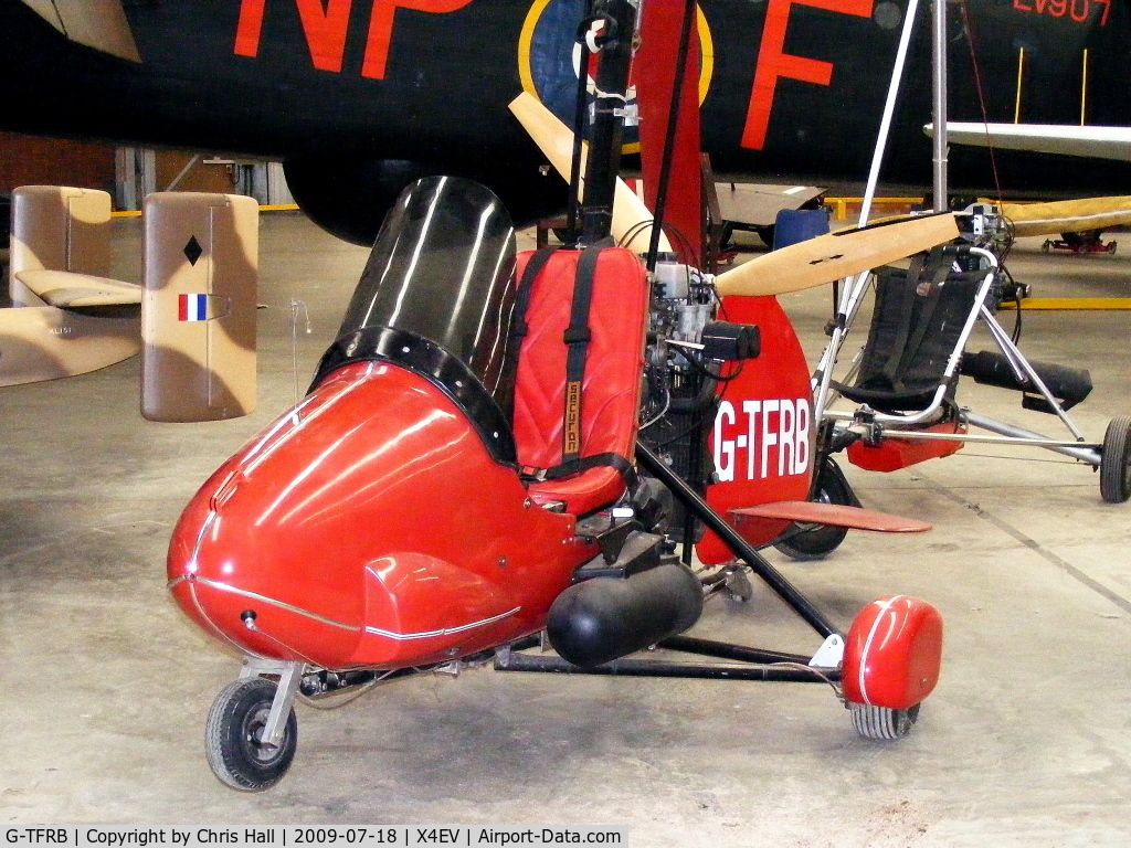 G-TFRB, 1990 Air Command 532 Elite Sport C/N PFA G/04-1167, The Air Command Sports Elite is a kit-built gyroplane built in the USA since the early 1990s. It is powered by a Rotax 532 engine. The aircraft can take off within 600 feet in still air and a good pilot can land within 10 feet. The cruising speed is 60 - 