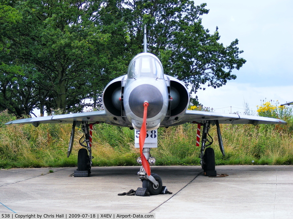538, Dassault Mirage IIIE C/N 538, Dassault Mirage IIIE 538, was presented to the Museum by the French Air Force. It had been flown in 1972 by Museum member, Colonel Denis Turina, whose father flew from Elvington in the Second World War. The aircraft last flew in 1993.