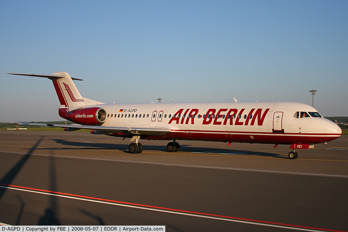 D-AGPD, 1989 Fokker 100 (F-28-0100) C/N 11281, Air Berlin Fokker100