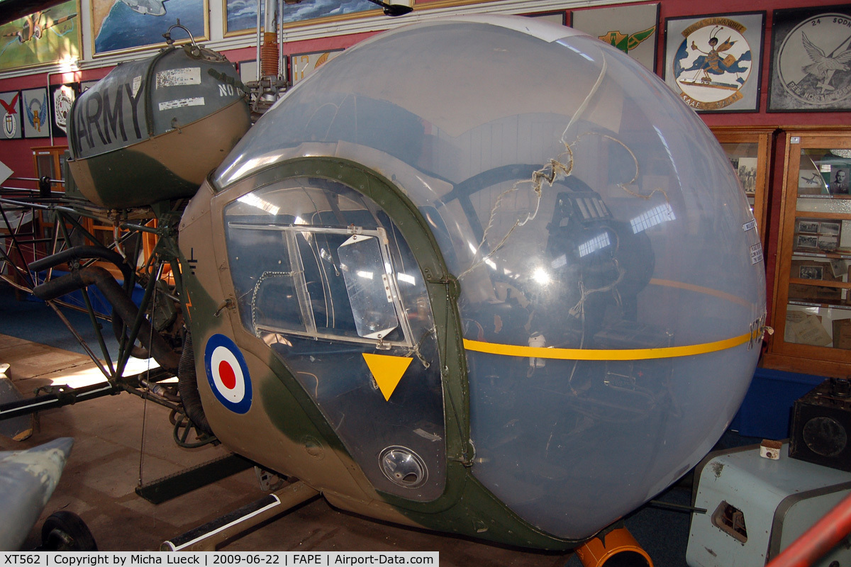 XT562, Westland Sioux AH.1 C/N WA451, Bell 47 Sioux, preserved at the SAAF Museum, Port Elizabeth