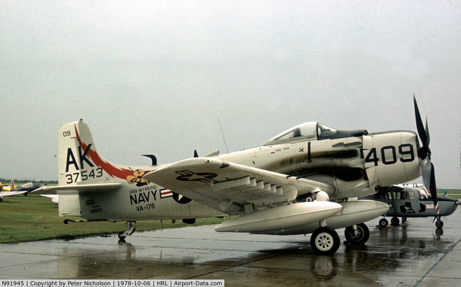 N91945, 1952 Douglas AD4-DW C/N 126882-SF85, Another view of Skyraider 126882 marked as 137583 at Harlingen in 1978.