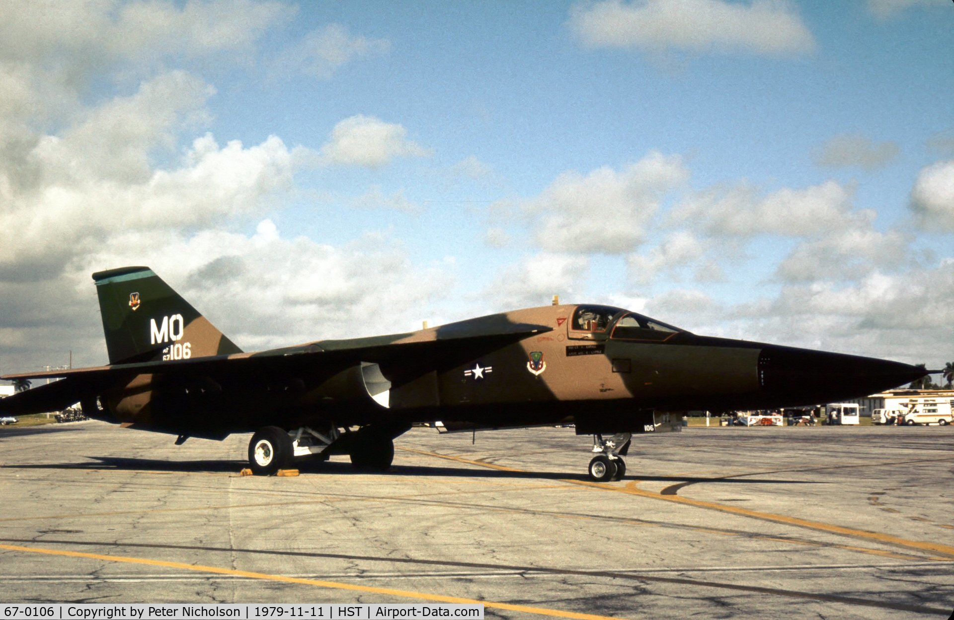 67-0106, 1967 General Dynamics F-111A Aardvark C/N A1-151, F-111A of 366th Tactical Fighter Wing on display at the 1979 Homestead AFB Open House.