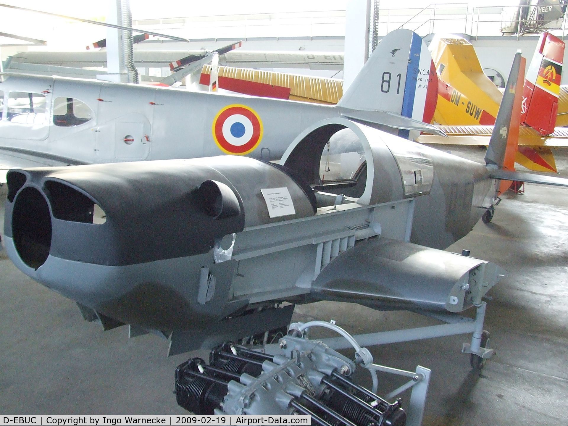 D-EBUC, Sportavia-Putzer C-1 C/N V-1, Sportavia-Pützer S5 research aircraft used for trials with exhaust systems for light aircraft (in the 70s?), now at the Museum für Luftfahrt und Technik at Wernigerode