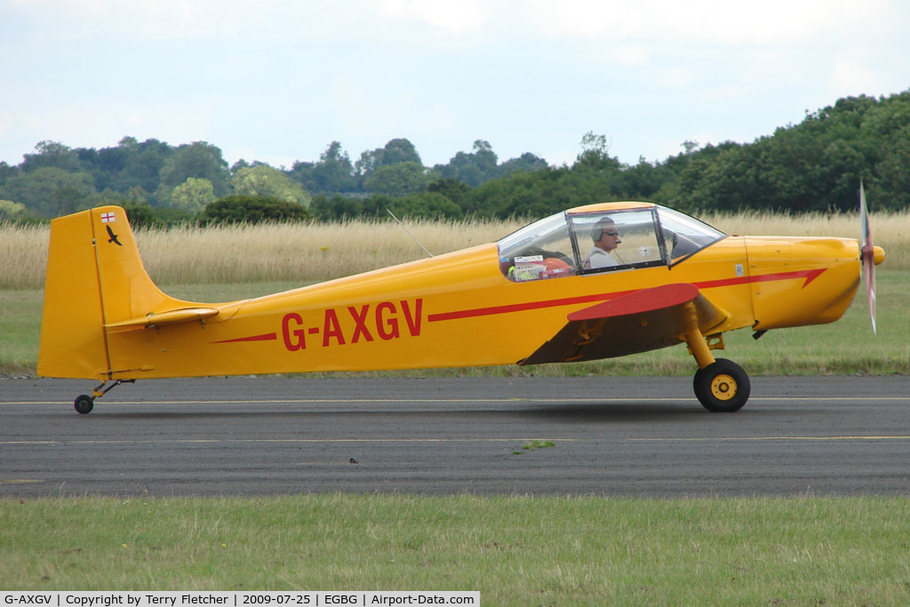 G-AXGV, 1970 Rollason Druine D-62B Condor C/N RAE/641, Druine D.62B Condor at Leicester on 2009 Homebuild Fly-In day