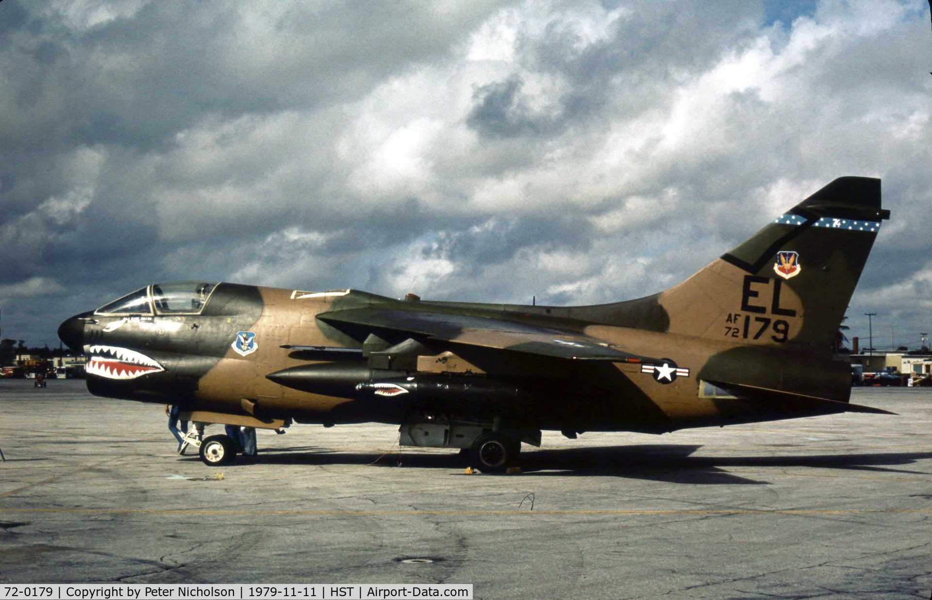 72-0179, 1972 LTV A-7D Corsair II C/N D-301, A-7D Corsair of 23rd Tactical Fighter Wing on display at the 1979 Homestead AFB Open House.