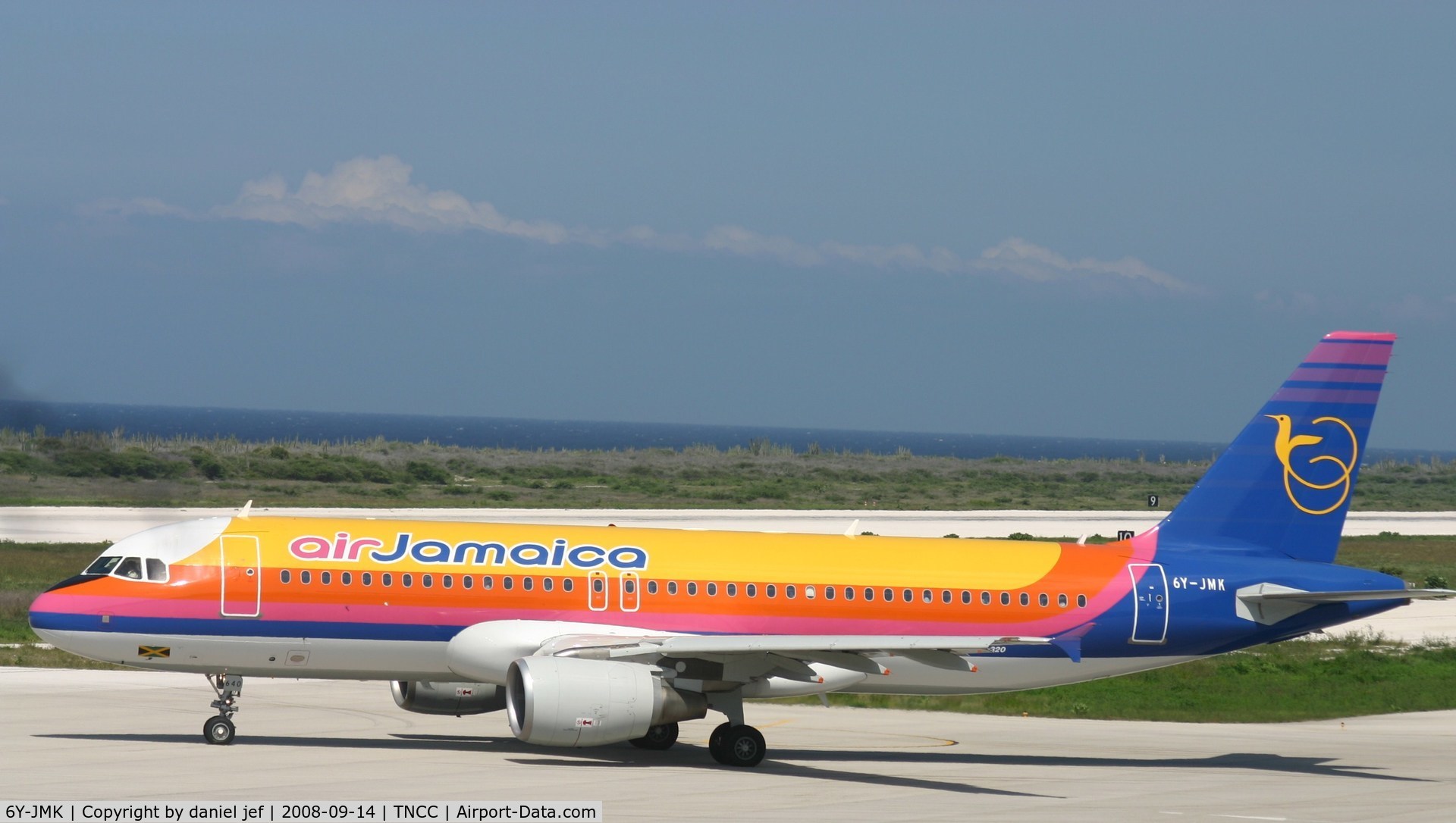 6Y-JMK, 2003 Airbus A320-214 C/N 2048, Air Jamaica preping to leave to Kingston