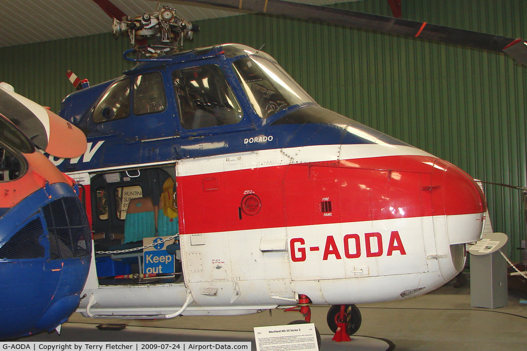 G-AODA, 1955 Westland S.55 Series 3 Whirlwind C/N WA113, Westland S55 Series 3 - Exhibited at  the International Helicopter Museum , Weston-Super Mare , Somerset , United Kingdom