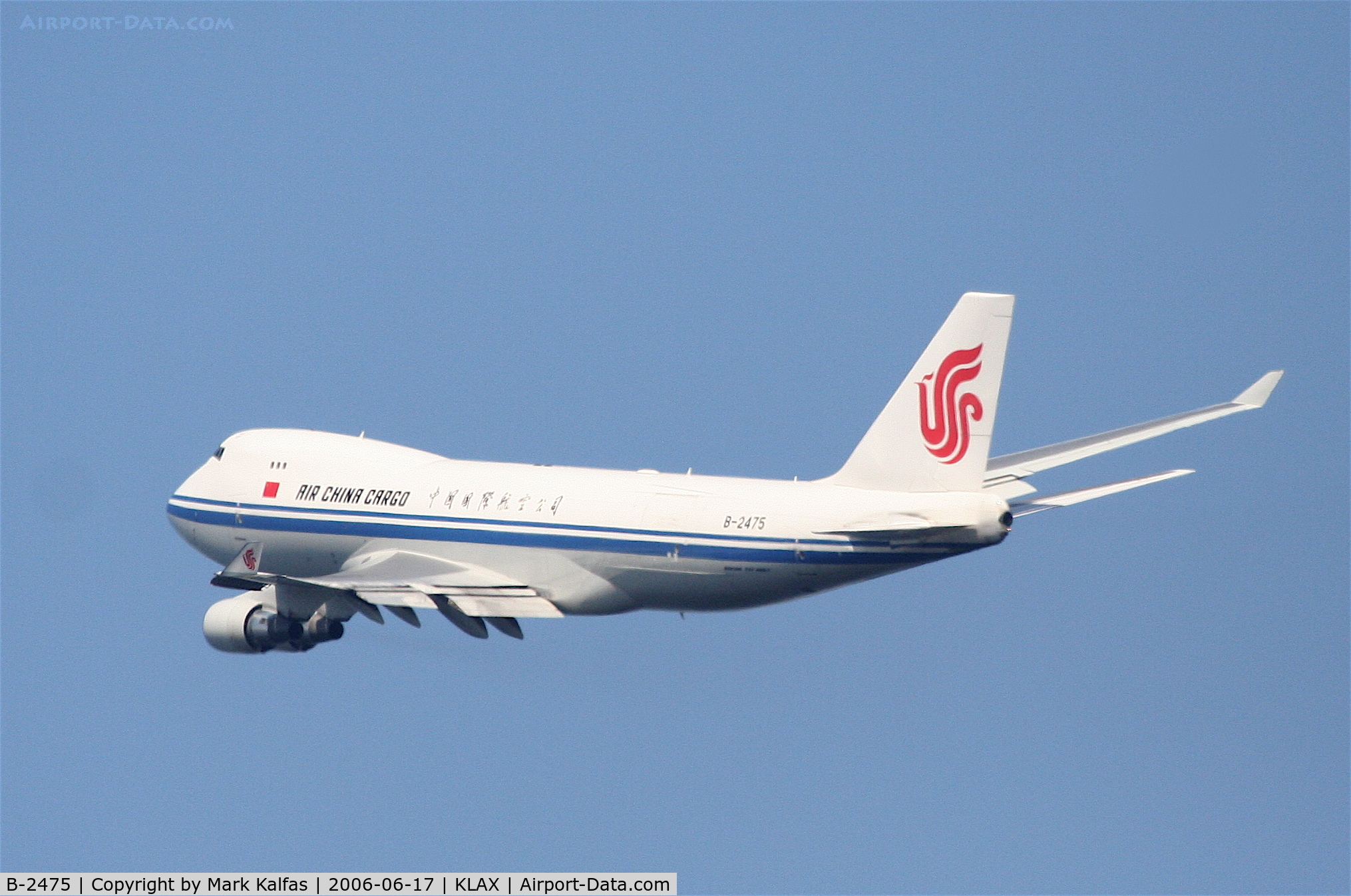B-2475, 2005 Boeing 747-4FTF/SCD C/N 34239, China Air Cargo 747-4FTF, B-2475 departing 25L KLAX.