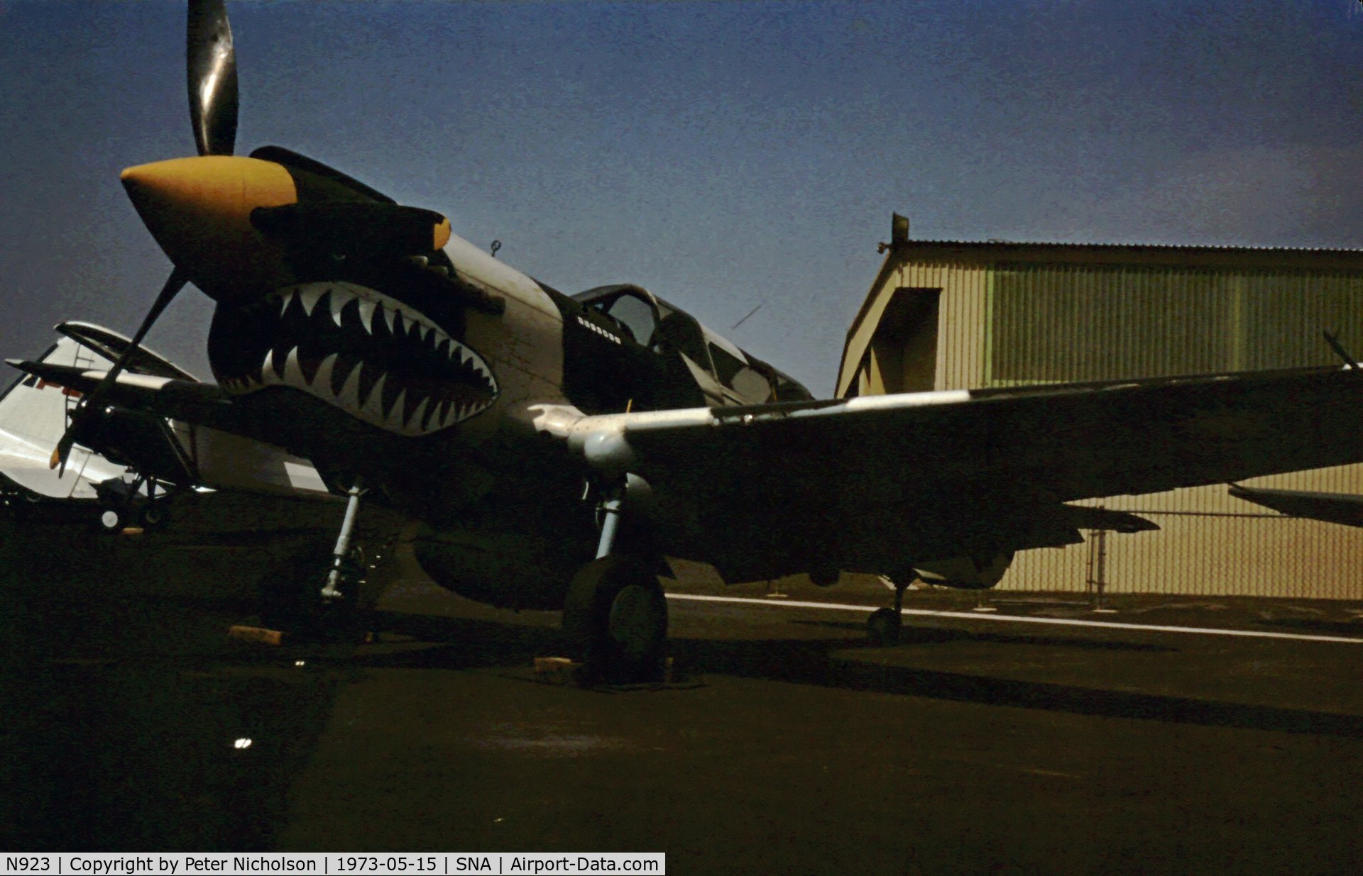 N923, 1944 Curtiss TP-40N Warhawk C/N 33915, Another view of the Tallmantz Collection's Warhawk as seen at Santa Ana in May 1973.