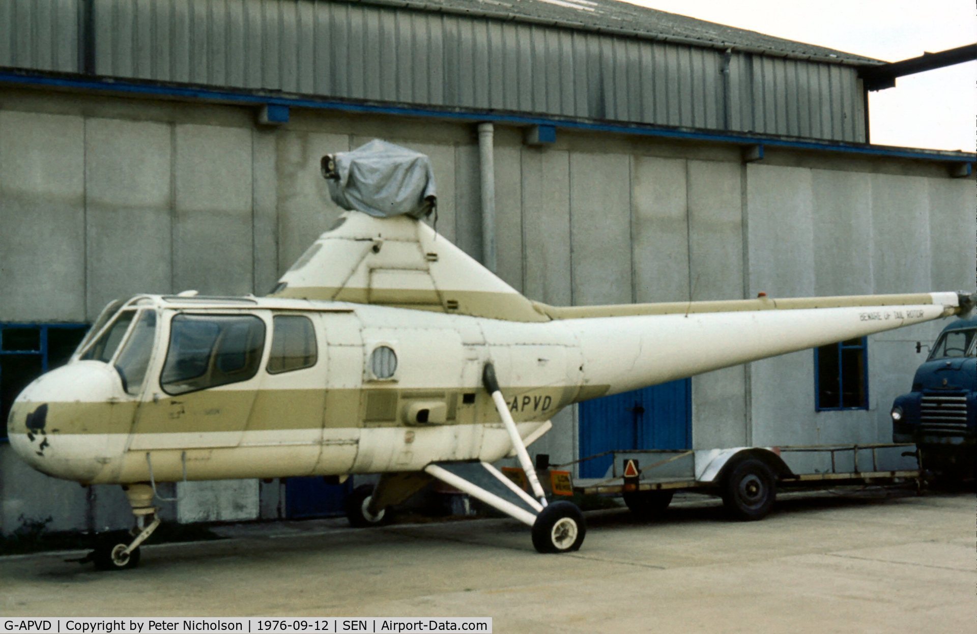 G-APVD, 1959 Westland S51 Series 2 Dragonfly C/N WA/H/151, Westland Widgeon seen at Southend in the Summer of 1976.