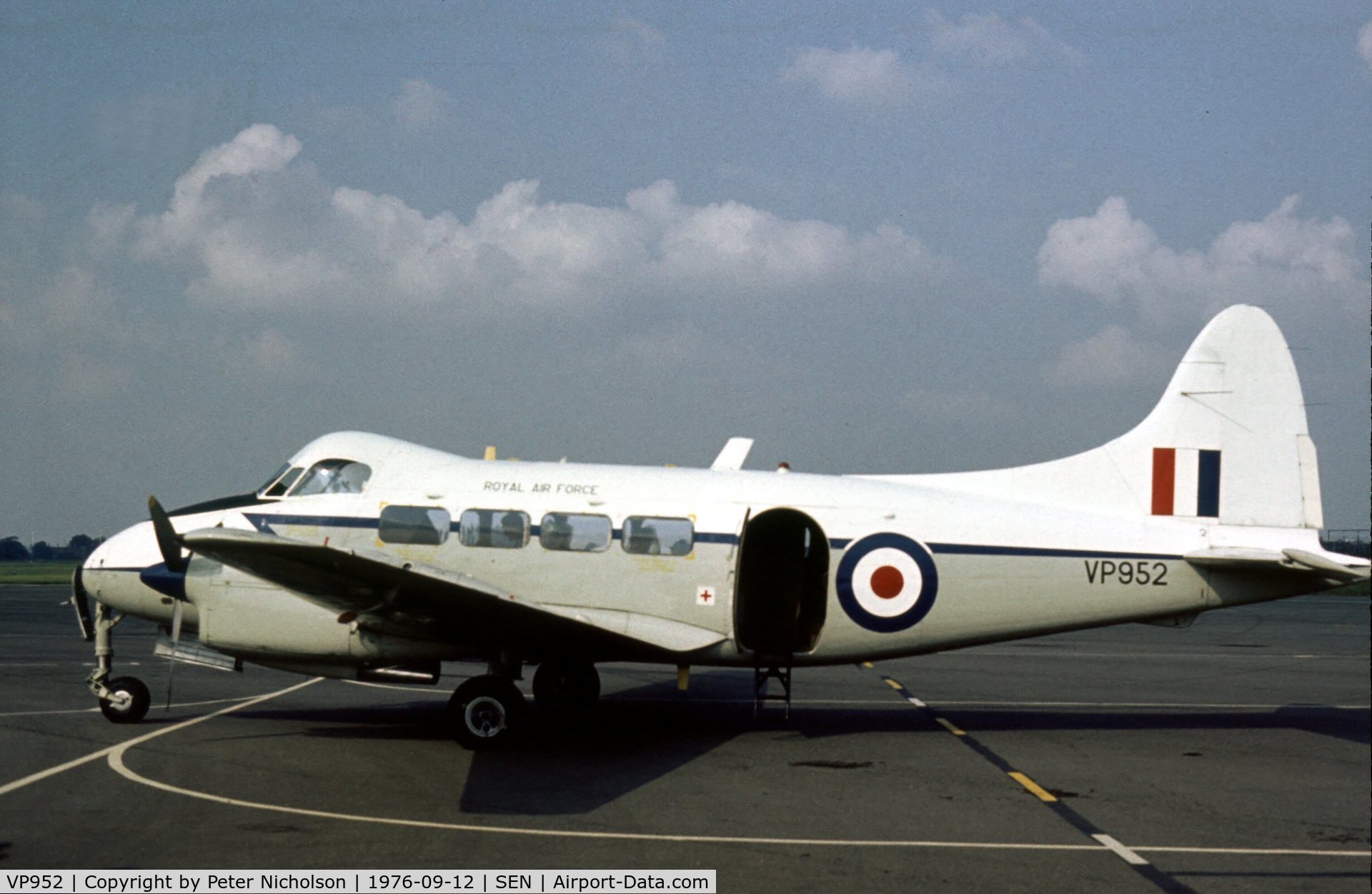 VP952, De Havilland DH-104 Devon C.2 C/N 04048, Now preserved in the RAF Museum at Cosford, in the Summer of 1976 this Devon C.2 was the 207 Squadron support aircraft for the Battle of Britain Memorial Flight.