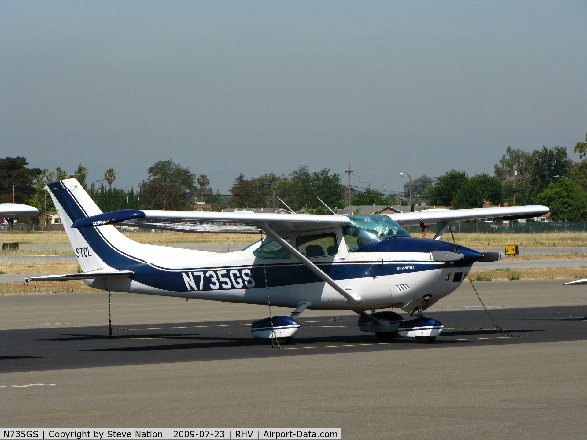 N735GS, 1977 Cessna 182Q Skylane C/N 18265418, 1977 Cessna 182Q with STOL mods @ Reid-Hillview (San Jose), CA