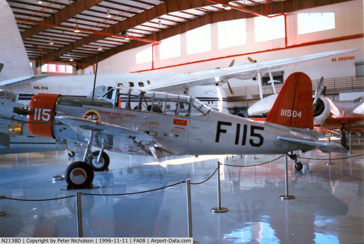 N213BD, 1941 Consolidated Vultee BT-13A C/N 2514, BT-13A Valiant seen in the Fantasy of Flight Museum, Polk City in November 1996.