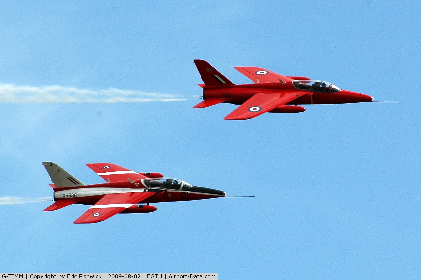 G-TIMM, 1962 Folland Gnat T.1 C/N FL519, Two Folland Gnat T1 Trainers at Shuttleworth Military Pagent Air Display  Aug 09