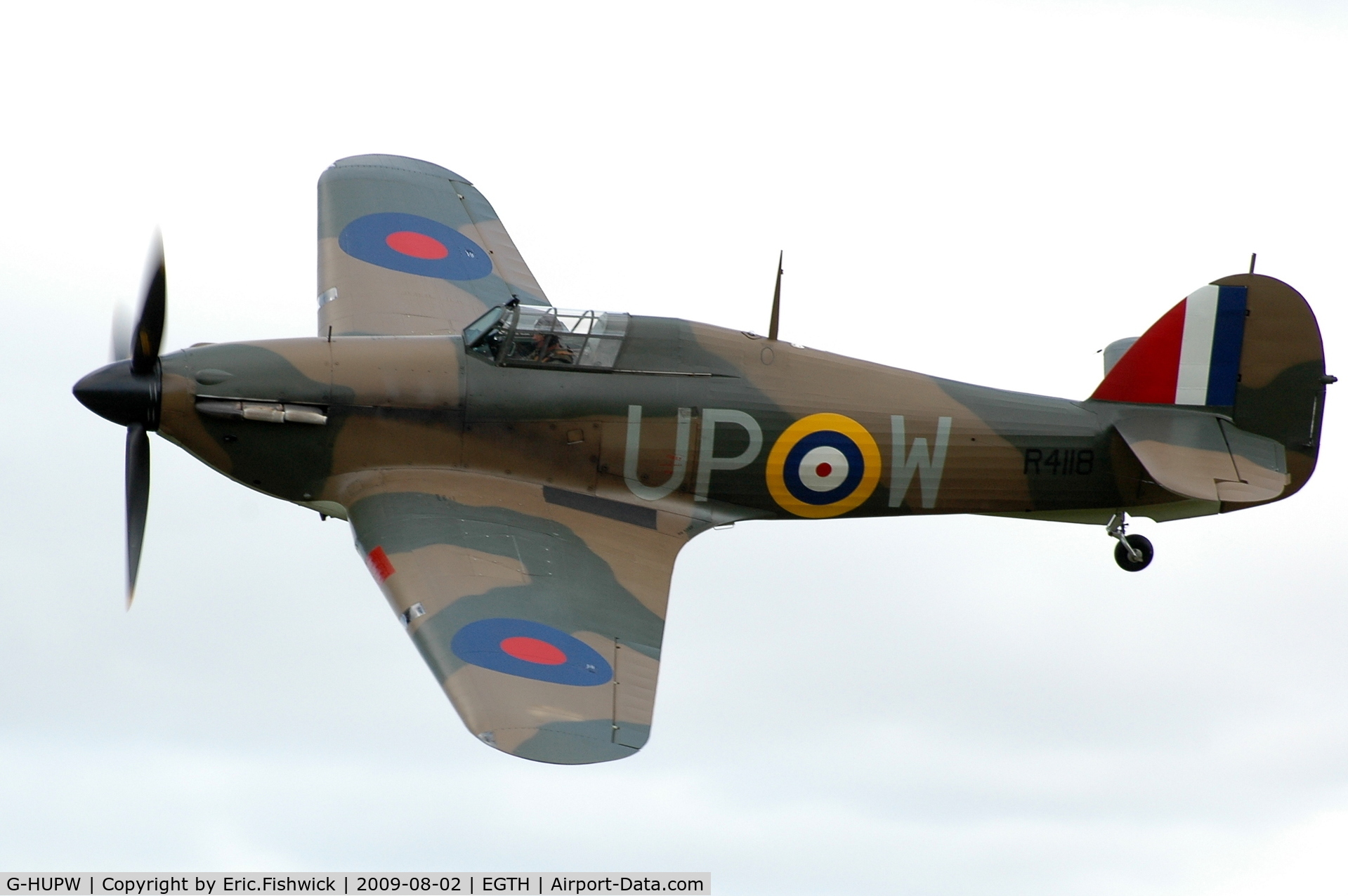 G-HUPW, 1940 Hawker Hurricane I C/N G592301, 41. R4118 at Shuttleworth Military Pagent Air Display  Aug 09.