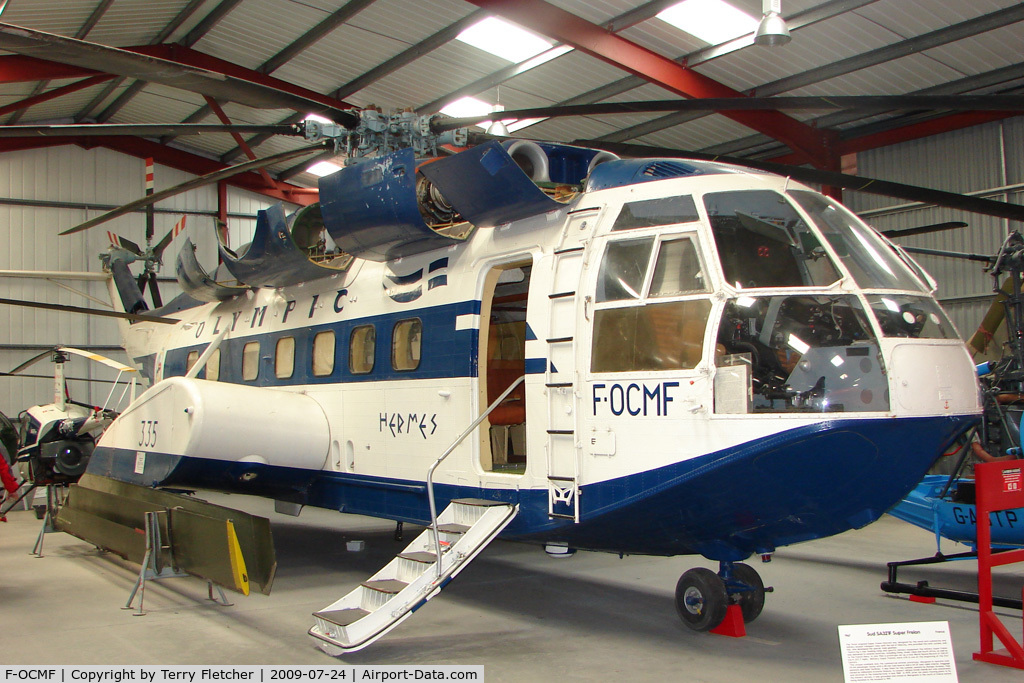 F-OCMF, Aerospatiale SA-321F Super Frelon C/N 116, Super Frelon in Olympic Air colours - Exhibited in the International Helicopter Museum , Weston-Super Mare , Somerset , United Kingdom