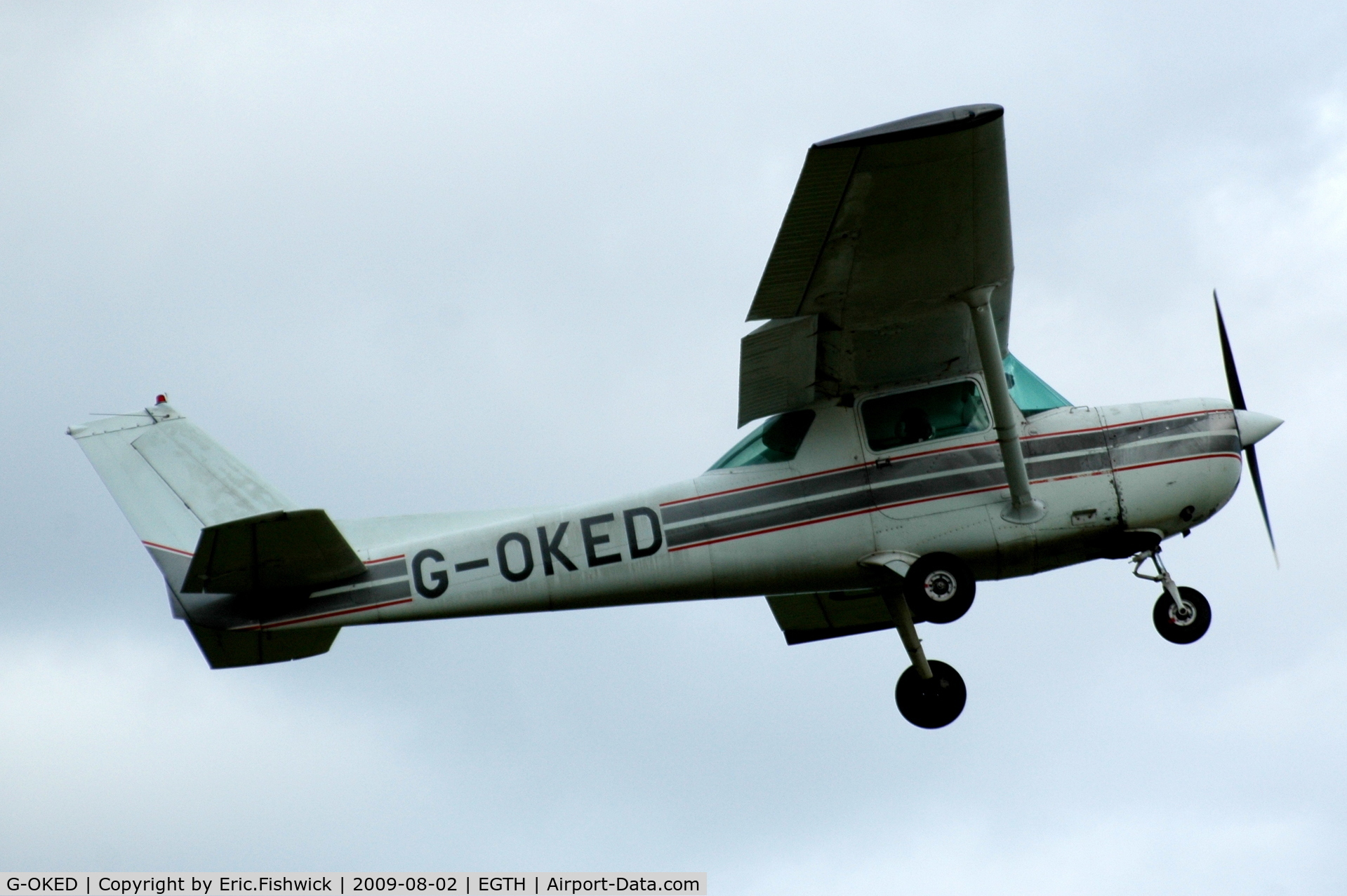 G-OKED, 1973 Cessna 150L C/N 150-74250, G-OKED departing Shuttleworth Military Pagent Air Display Aug 09
