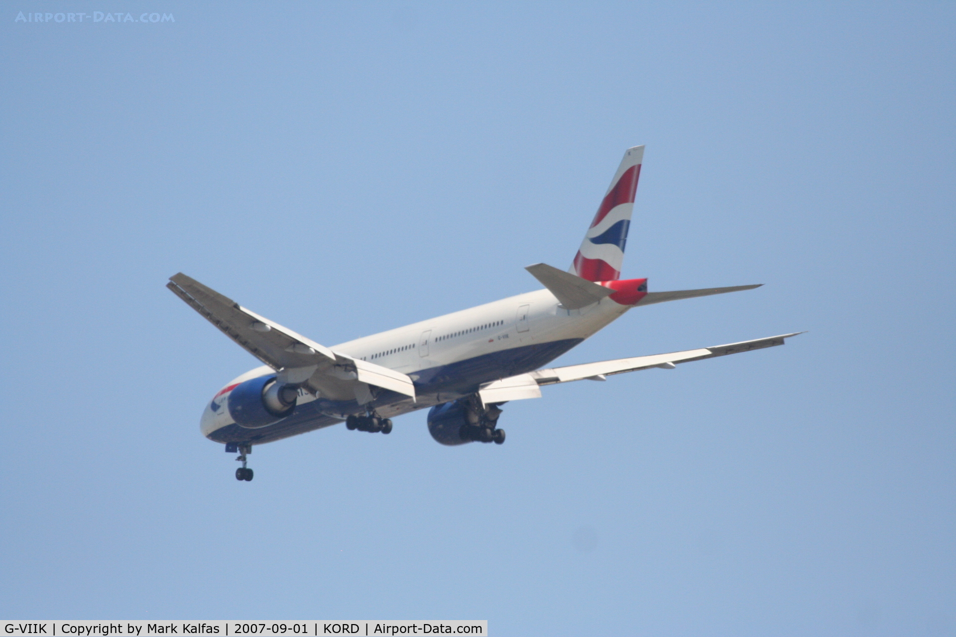 G-VIIK, 1998 Boeing 777-236/ER C/N 28840, British Airways BOEING 777-236, G-VIIK on approach to 4R KORD.