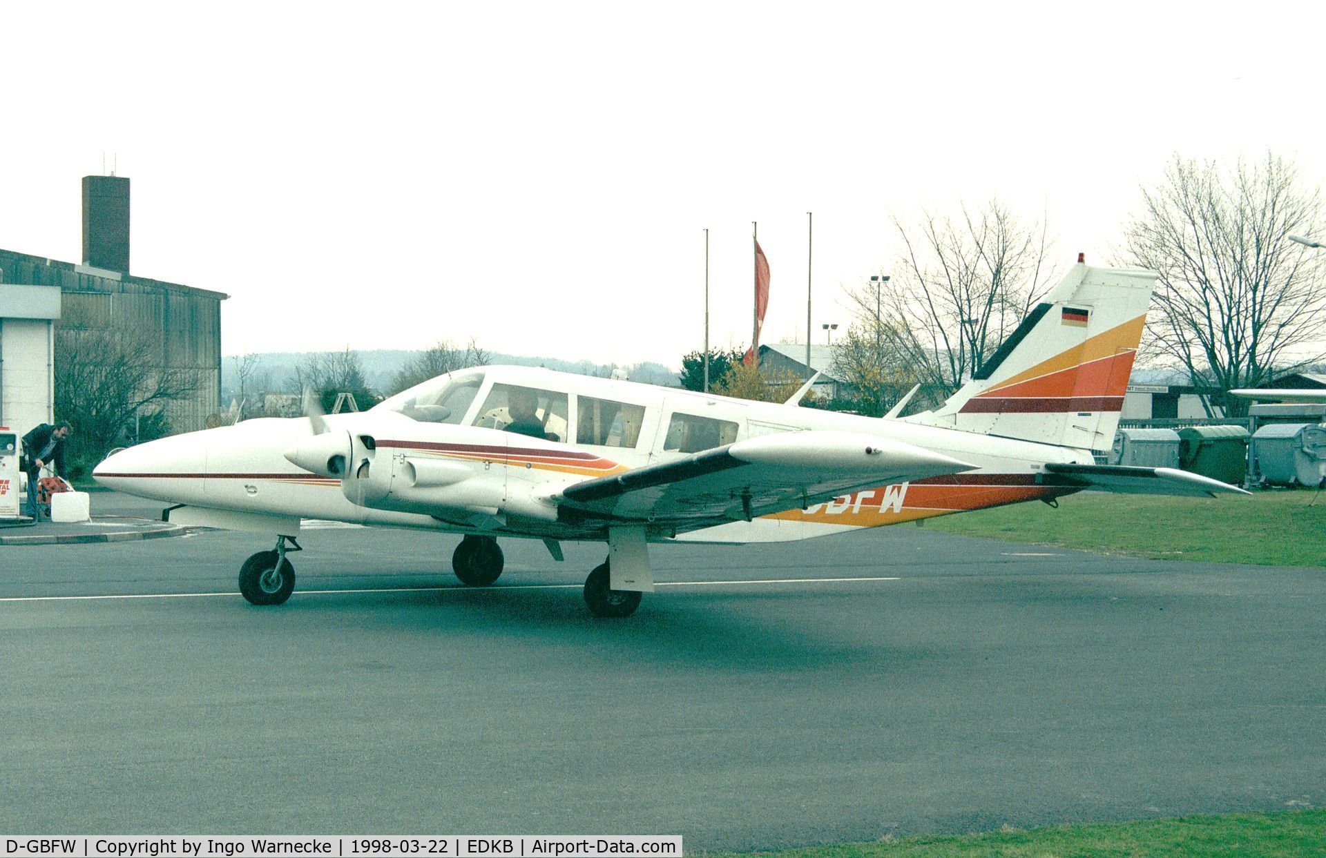 D-GBFW, 1973 Piper PA-34-200 C/N 34-7350116, Piper PA-34-200 Seneca at Bonn-Hangelar airfield