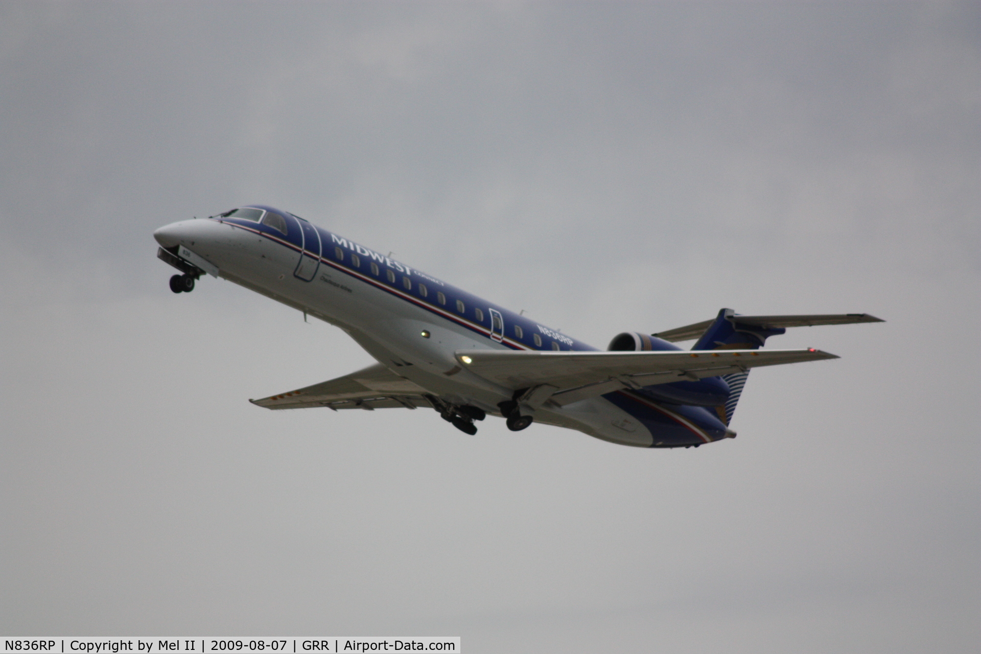 N836RP, 2003 Embraer ERJ-135LR (EMB-135LR) C/N 145713, CHQ1007 - KGRR-KMKE - Departing RWY 26L