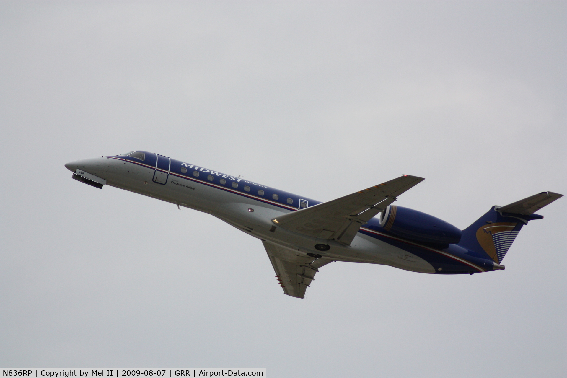 N836RP, 2003 Embraer ERJ-135LR (EMB-135LR) C/N 145713, CHQ1007 - KGRR-KMKE - Departing RWY 26L