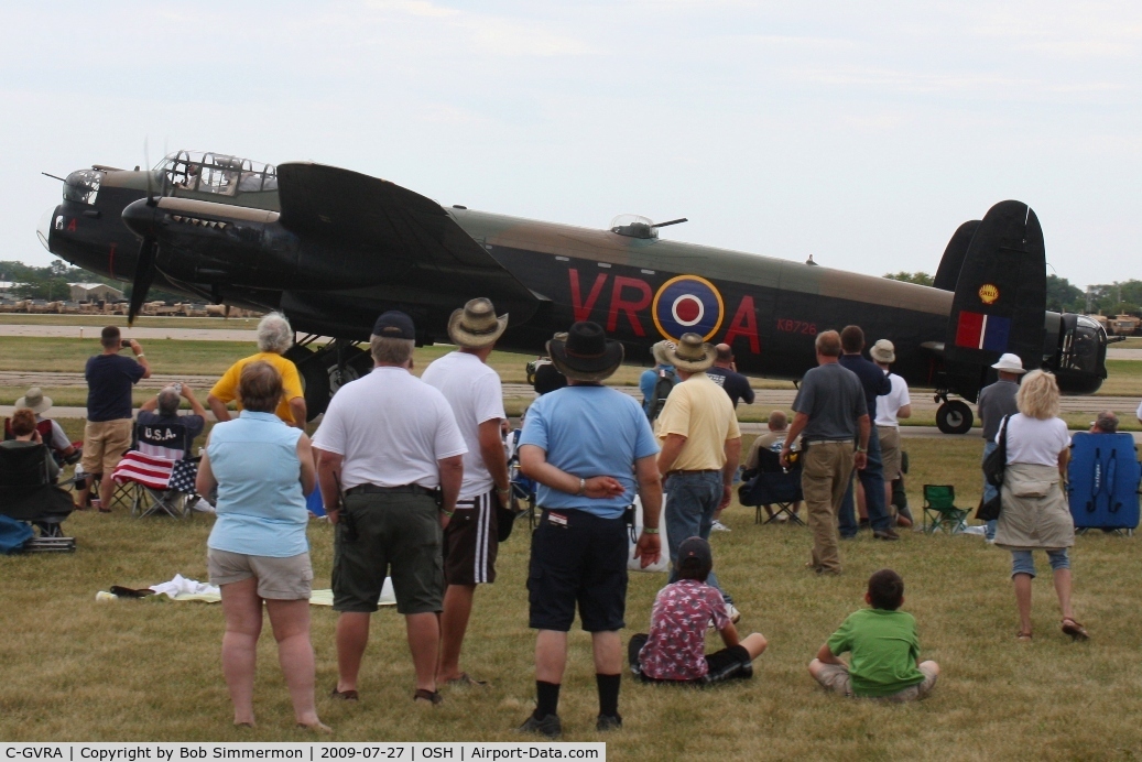 C-GVRA, 1945 Victory Aircraft Avro 683 Lancaster BX C/N FM 213 (3414), Arriving at Airventure 2009 - Oshkosh, Wisconsin
