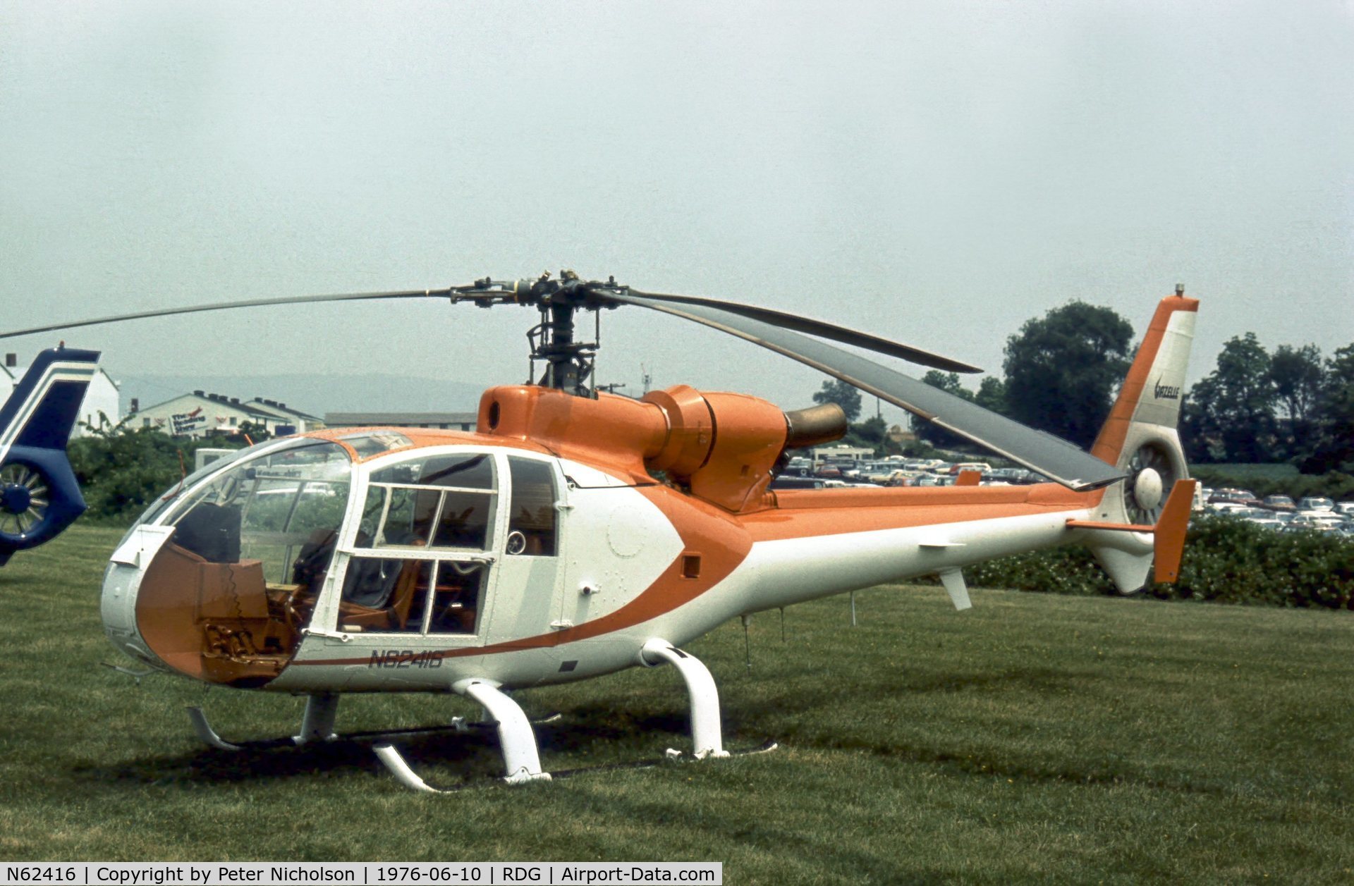 N62416, 1974 Aérospatiale SA-341G Gazelle C/N 1170, This SA.341G Gazelle was present at the 1976 Reading Airshow.