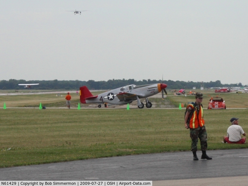 N61429, 1942 North American P-51C Mustang C/N 103-26199, Arriving at Airventure 2009 - Oshkosh, Wisconsin