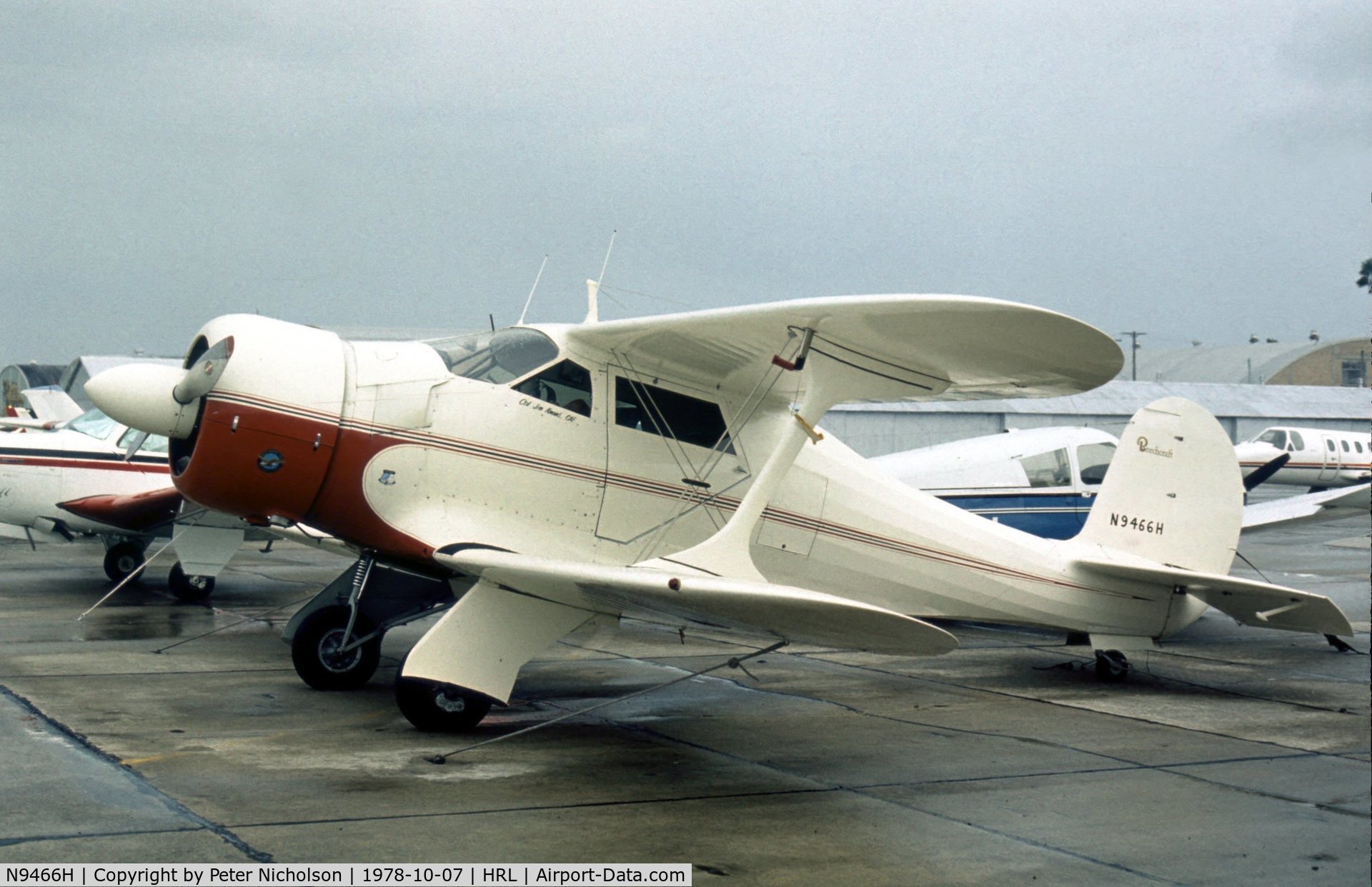 N9466H, 1944 Beech D17S Staggerwing C/N 6688, Beech UC-43 Staggerwing seen at the 1978 Confederate Air Force's Harlingen Airshow.