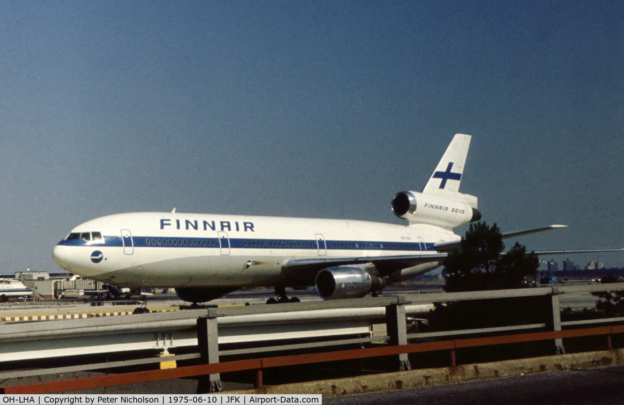 OH-LHA, 1974 McDonnell Douglas DC-10-30 C/N 47956, DC-10-30 of Finnair at Kennedy in the Summer of 1975.