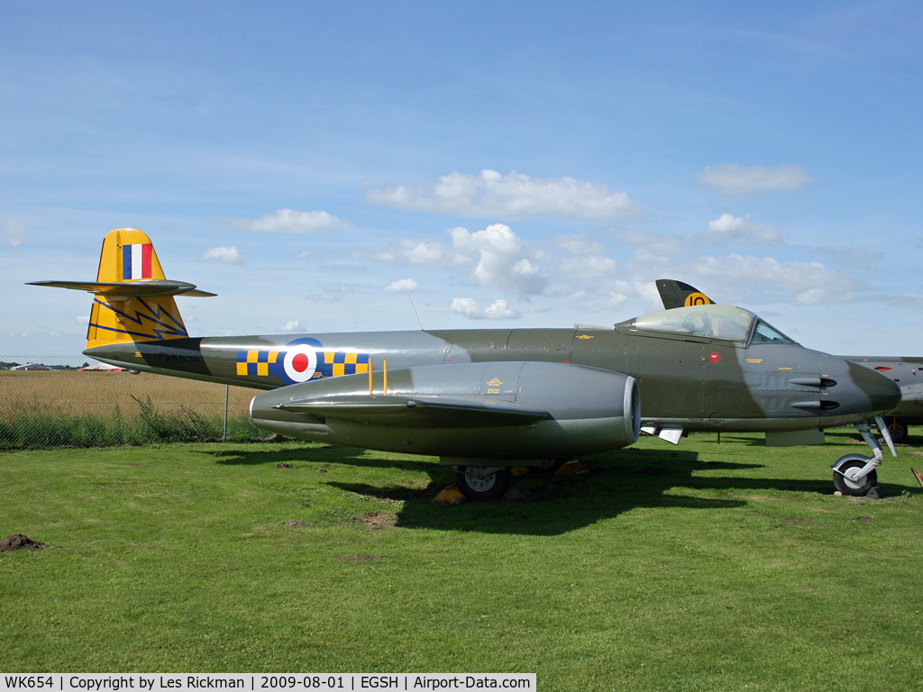 WK654, 1952 Gloster Meteor F.8 C/N Not found WK654, At Norwich Aviation Museum