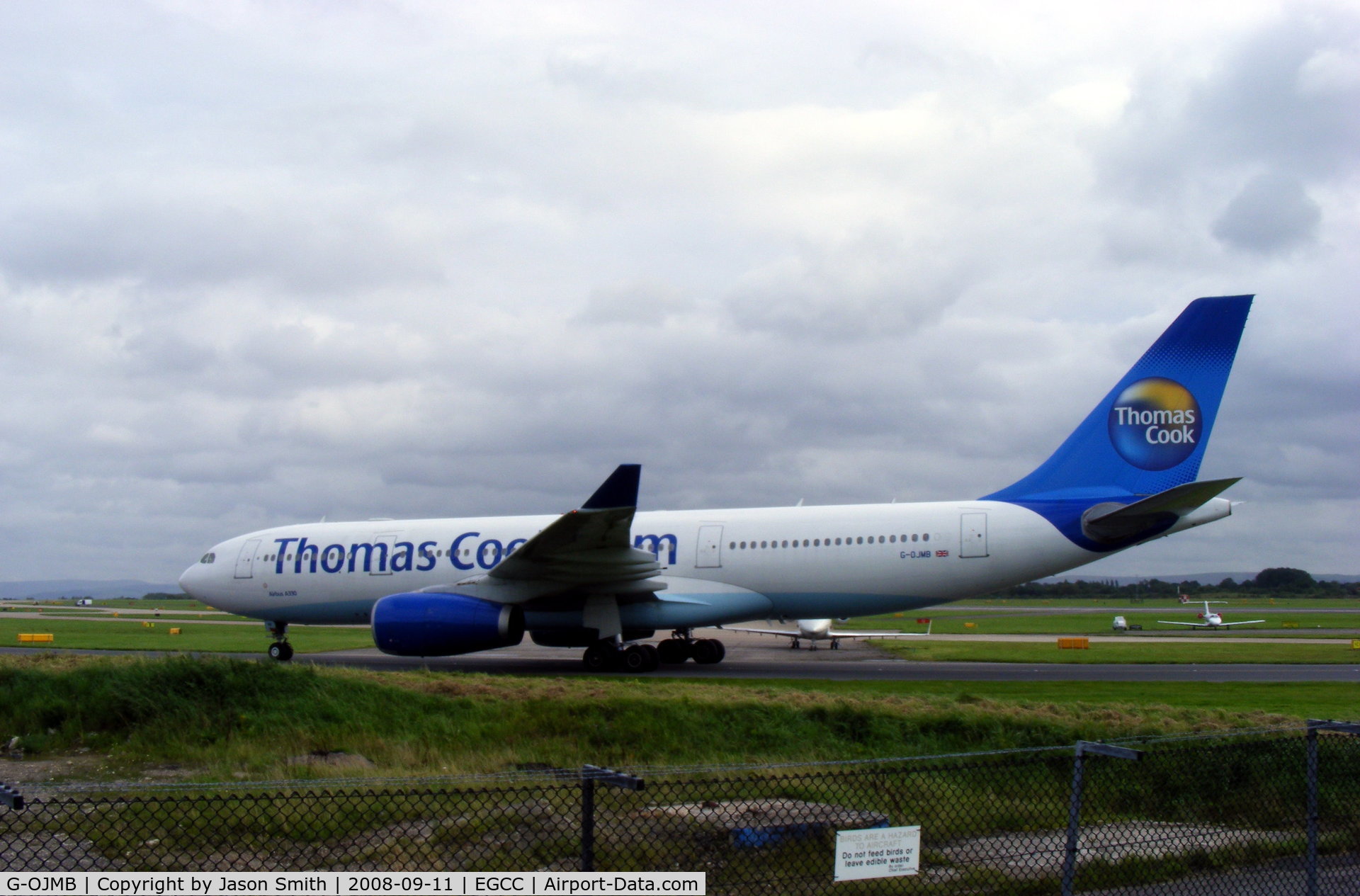 G-OJMB, 2001 Airbus A330-243 C/N 427, Taxing To The Terminal At EGCC