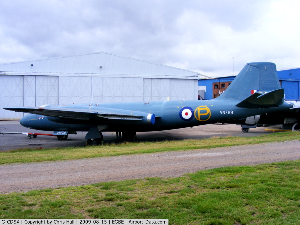 G-CDSX, 1954 English Electric Canberra T.4 C/N EEP71367, Aviation Heritage Ltd, Painted to represent English Electric A.1 prototype VN799 which first flew on Friday 13 May 1949