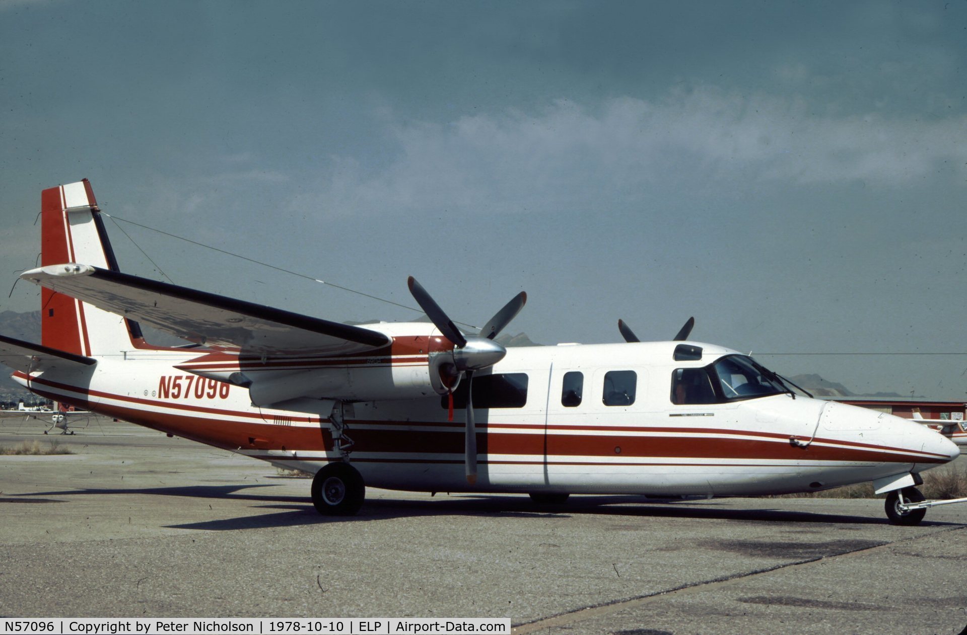N57096, 1973 Aero Commander 690A Turbo Commander C/N 11120, This Turbo Commander 690A was seen at El Paso in October 1978.