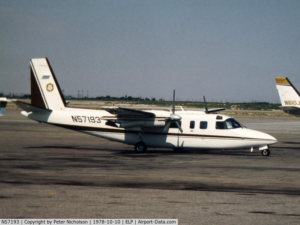 N57193, 1975 Rockwell International 690A Turbo Commander C/N 11282, This Turbo Commander of the Mescalero Apache Tribe of New Mexico was present at El Paso in October 1978.