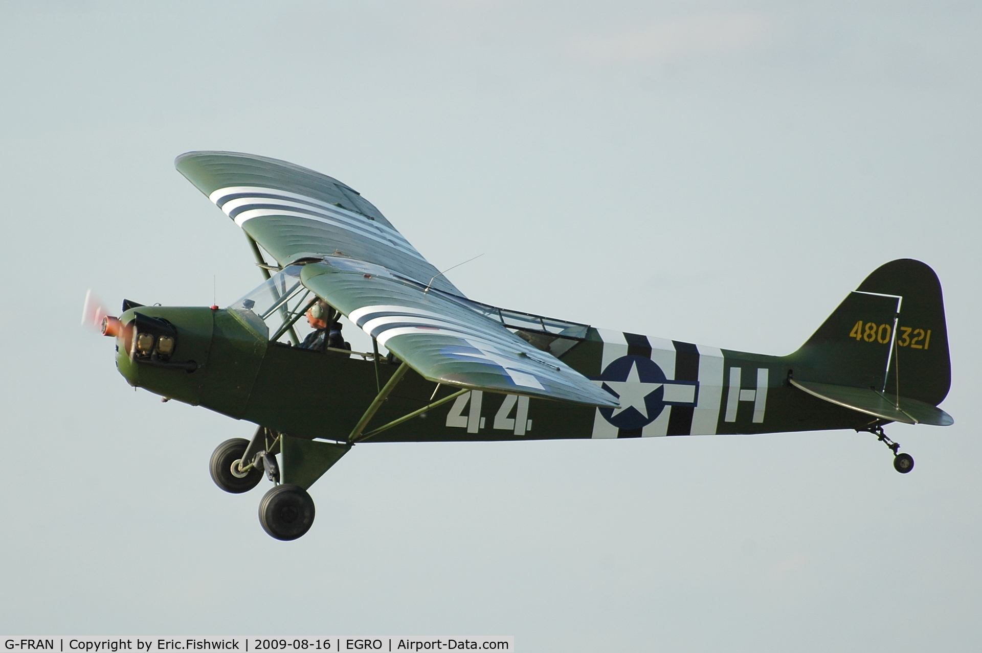 G-FRAN, 1944 Piper L-4J Grasshopper (J3C-65D) C/N 12617, 480321 at Heart Air Display, Rougham Airfield Aug 09