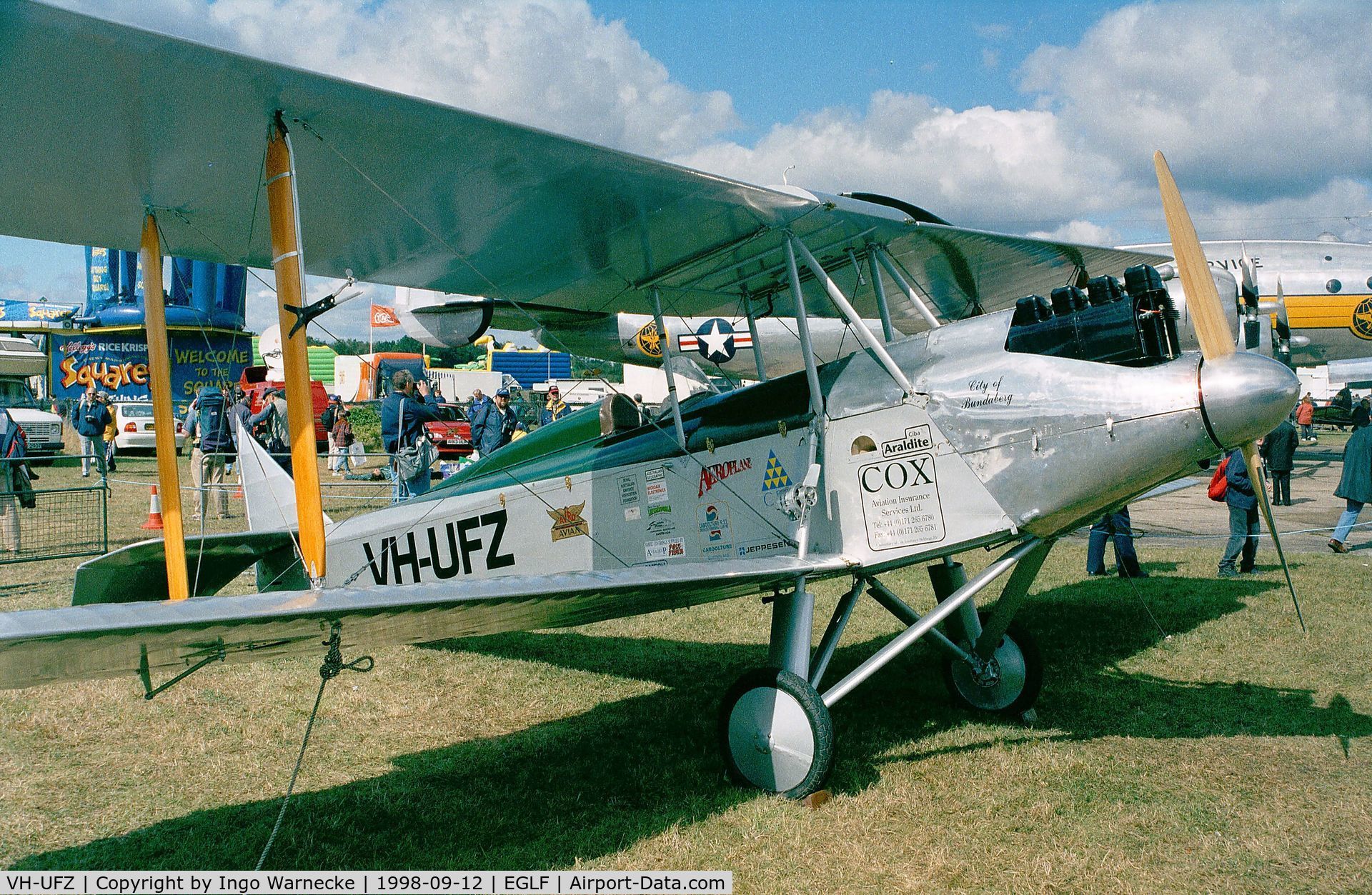 VH-UFZ, 1927 Avro 594 Avian IV C/N R3/AV/127, Avro 594 Avian II at Farnborough International 1998