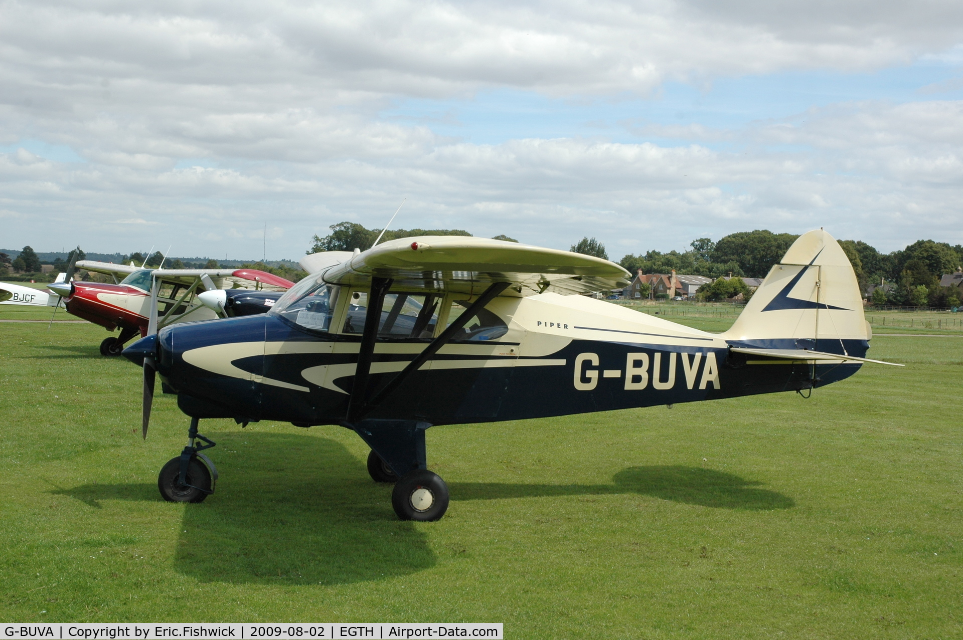 G-BUVA, 1959 Piper PA-22-135 Tri-Pacer C/N 22-1301, G-BUVA at Shuttleworth Military Pagent Air Display Aug 09