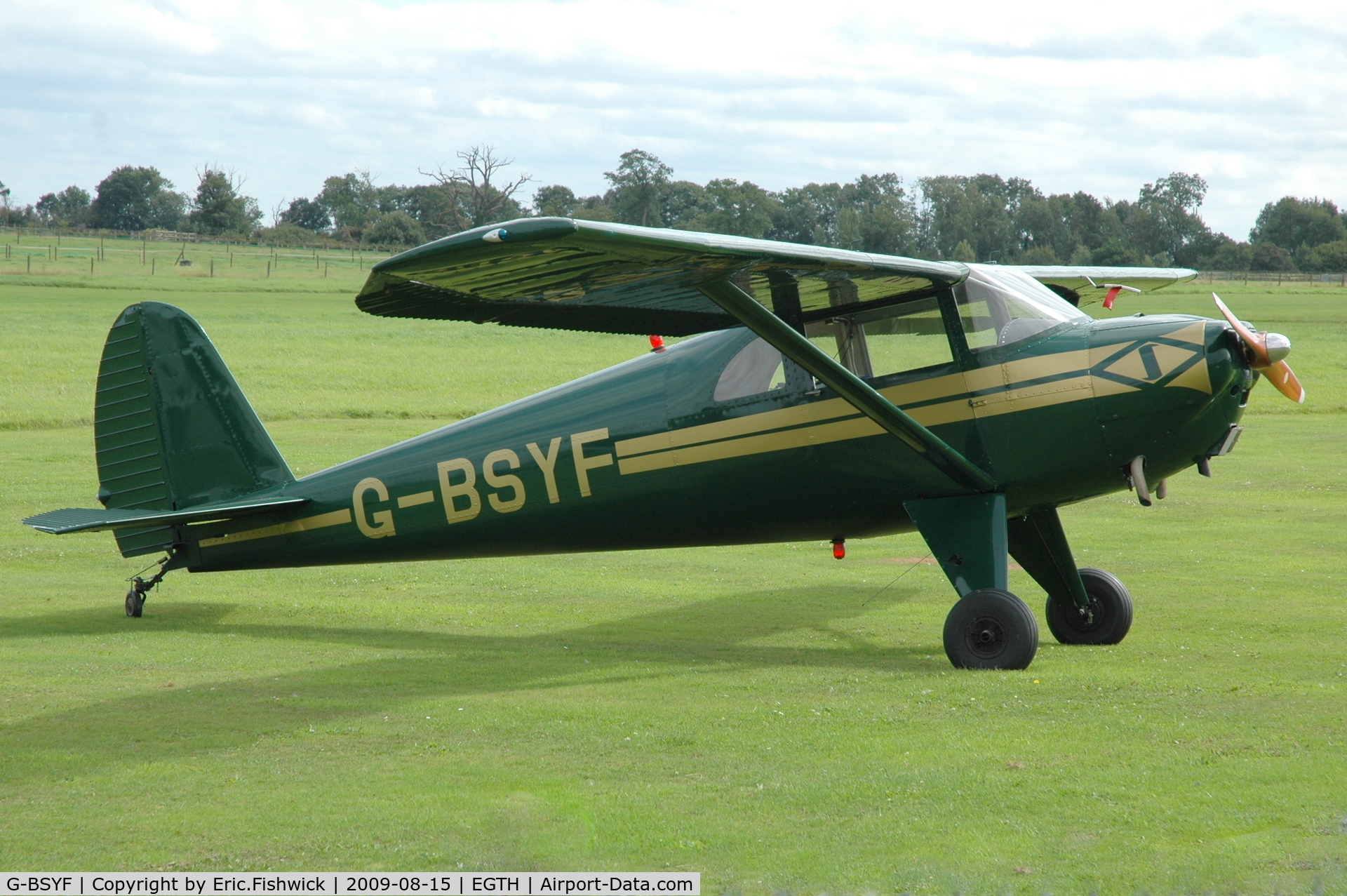 G-BSYF, 1946 Luscombe 8E Silvaire C/N 3455, 2. G-BSYF at Shuttleworth Collection Evening Air Display Aug 09