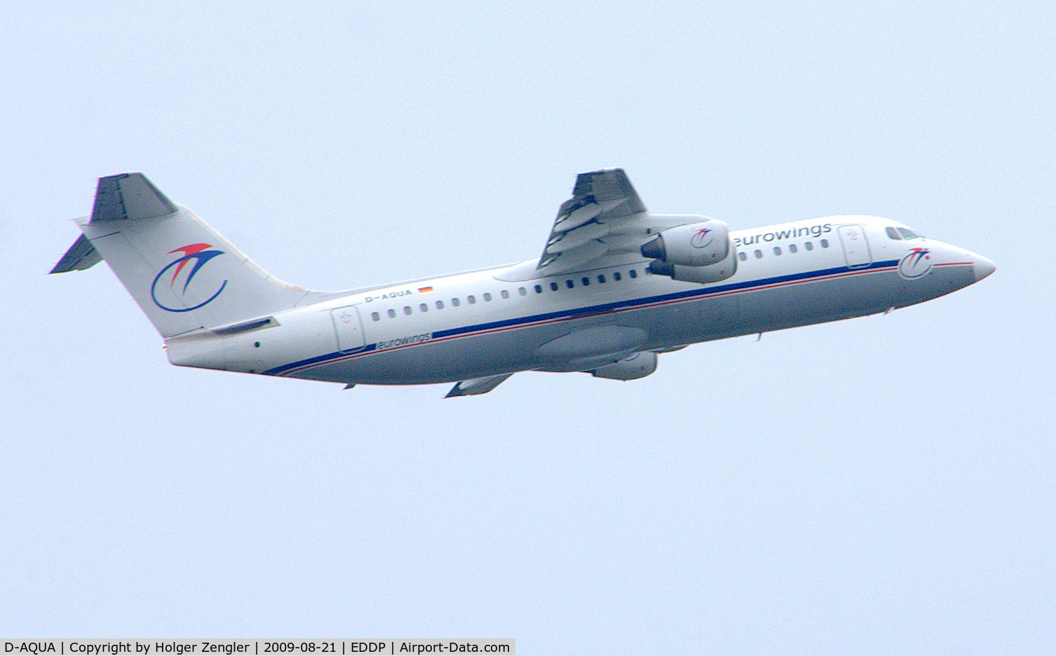 D-AQUA, 1988 British Aerospace BAe.146-300A C/N E3118, Departing to Frankfurt